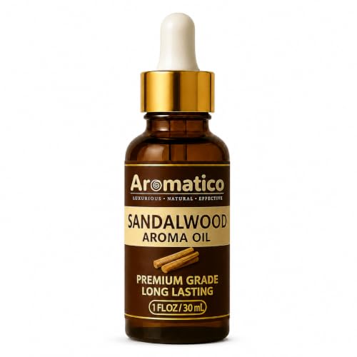 Image of AROMATICO Sandalwood Diffuser Oil, Natural Fragrance for Aromatherapy, Meditation & Concentration | for Diffusers, Air Fresheners 30ml