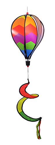 WorldaWhirl Hot Air Balloon Wind Spinner, 6 Colored PVC Panels Fiberglass Reinforced
