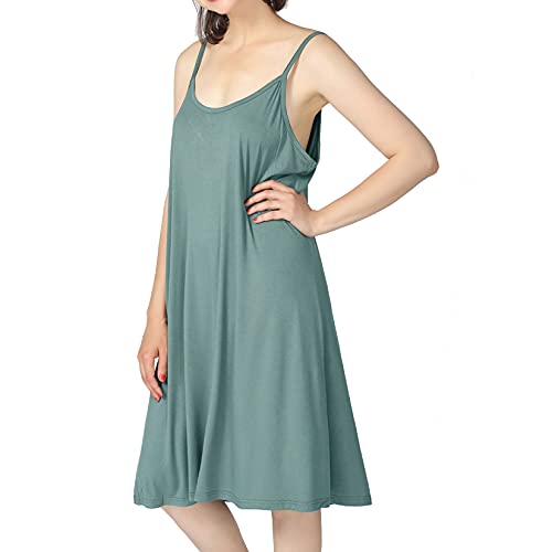 Image of Lu's Chic Women's Nightgown Cami Cotton Sleepwear Plus Size Sleeveless Loungewear