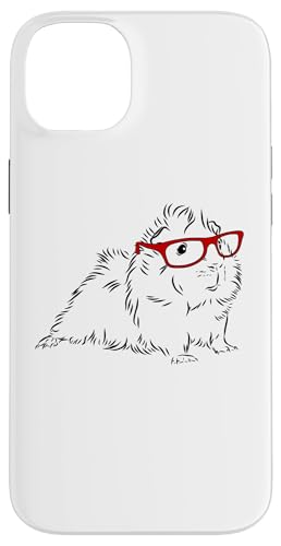 Funny Nerdy Hipster Glasses Long Hair Guinea Pig Lover �X�}�z�P�[�X iPhone 14 Plus �p