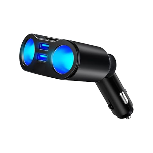 Prise Allume Cigare Double, Adaptateur Allume Cigare Voiture Puissant, Double Allumes Cigare Voiture, pour Chargement Rapide de Smartphones, Tablettes et...