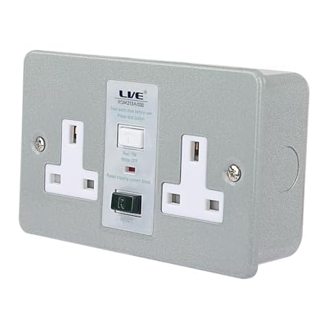 L LVE 13A RCD Protected Socket Cover