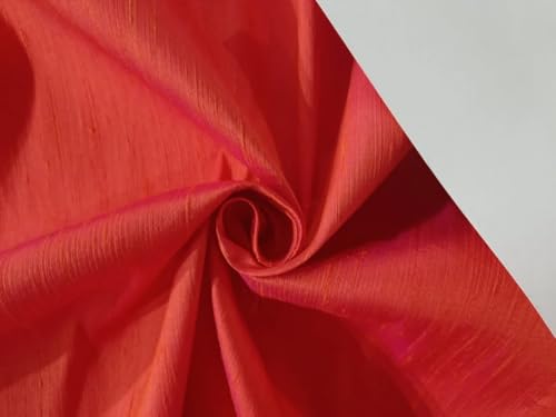 Tissu Dupioni soie orange rose MM111 pour éviter les tissus mous sans tenue