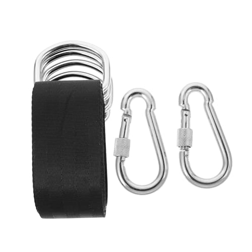 BESPORTBLE 1 Set Swing Straps Outdoor Suits for Strap Outdoor Swing Tree Swing Hanging Kit Strap Hanging Kit for Swing Seat Swing Strap Kit Black Polyester