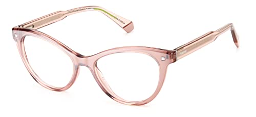 Polaroid Sunglasses Women's PLD D446 Cat Eye Prescription Eyewear Frames, Pearl Pink/Demo Lens, 52mm, 17mm