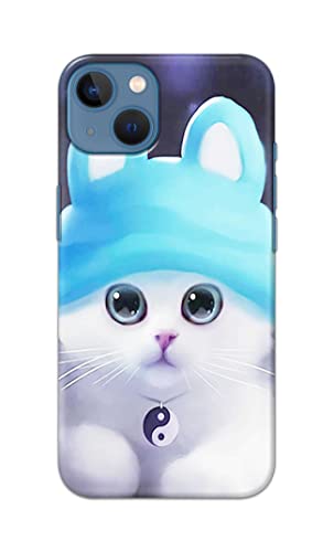 Image of Chinese Cutie Kitten Cat Big Eyes Lovely Girl Ears Hard Back Case Cover for Apple iPhone 13, A2633, A2482, A2631, A2634, A2635 Back Cover -(J5) VNS2221