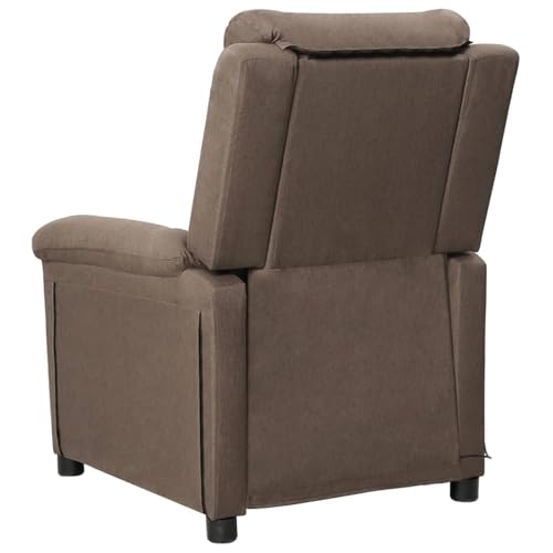 Gecheer Massagesessel Taupe Stoff, Sessel Wohnzimmer Fernsehsessel Liegesessel für Entspannung Homeoffice Leseecke342359 – Bild 4