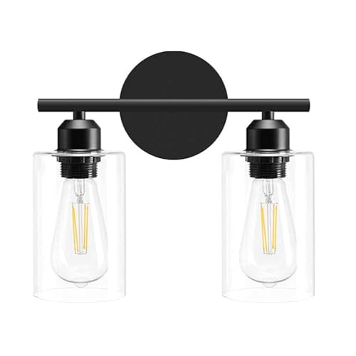 Lámpara de pared para baño Hemobllo que elimina sombras en el espejo con estilo moderno negro