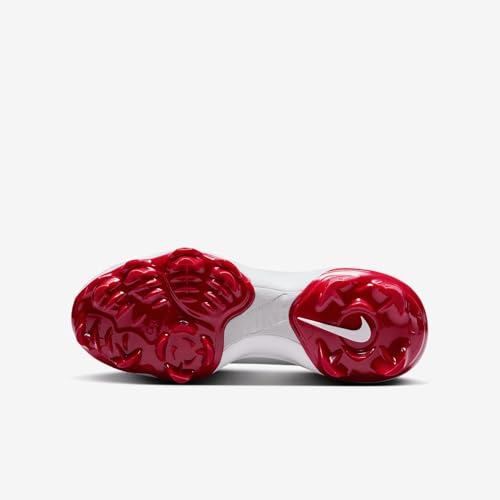 Nike Force Trout 9 Pro MCS Big Kids' Baseball Cleats (FZ0916-101, White/Pure Platinum/Team Red/) Size 102