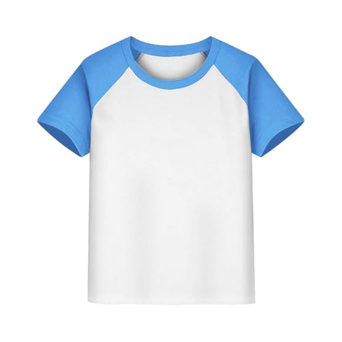 Kids Short Sleeve Colorblock T Shirts Summer Boys Girls Cotton Crew Neck Tops Tee Loose Cute Tshirt Casual Clothes