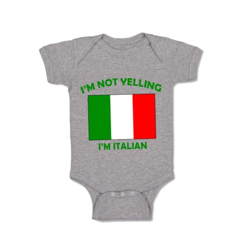 Image of Cute Rascals Baby Bodysuit I'M Not Yelling I Am Italian Italy Countries Boy & Girl Baby Clothes Cotton