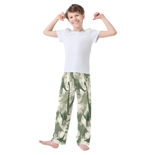 Camouflage Pattern Dinosaurs Pajama Lounge Pants with Pockets Sleepwear Soft Elastic Waist PJ Bottoms 6-14 Years3