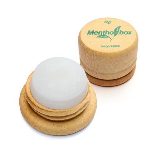 Mentholbox Piedra de Mentol, Caja de Mentol, ayuda a aliviar la migraña, refrescante y refrescante Macarrón de Mentol, para aplicar en la frente y el cuello, Masaje de Spa de Mentol, Mentol cristalino