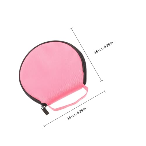 CVUTOVO Rangement Protecteur pour CD et DVD en Tissu Oxford Rose, Organisateur Portable Rond Grosse Capacité pour Voiture et Maison, Pochette de Stockage Multimédia – vue 2
