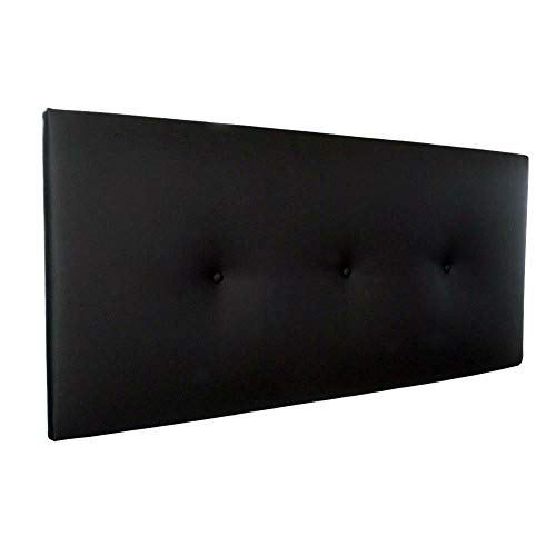 Silcar Home | Cabecero Cama tapizado en Polipiel Modelo Silvi | Medidas 90cm, 105cm, 115cm, 145cm o 160cm, Acolchado, Transporte Incluido, Anclajes Incluidos. (Negro, 145)