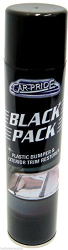Car Pride - Spray restaurador y limpiador negro para parachoques de plástico y embellecedores exteriores.