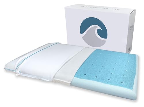 Bluewave Bedding Slim Cool CarbonBlue Gel Memory Foam Pillow