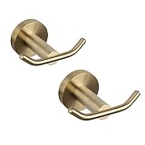 GERZ SUS 304 Stainless Steel Bath Double Coat Hook Towel/Robe Clothes Hook for Bathroom Kitchen Mode