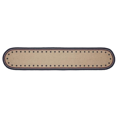 VHC-Brands-Braided-Cotton-Table-Runner-12x60-Cotton-Dining-Room-Kitchen-Table-Runner-Jute-Style-Farmhouse-Stenciled-My-Country-Collection-Rectangle-12x60-Stars-Navy VHC Brands Braided Cotton Table Runner 12×60 Cotton Dining Room Kitchen Table Runner Jute Style Farmhouse Stenciled My Country Collection Rectangle 12×60 Stars Navy