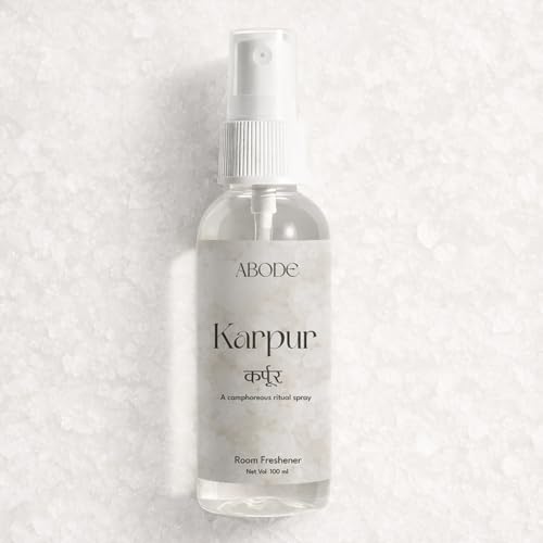 Image of ABODE Karpur Room Freshener | Camphor Sandalwood Ritual Spray | Spiritual Aromatherapy for Home and Pooja Space | Long-Lasting Fragrance | Paraben and Phthalate-Free | 100 ml