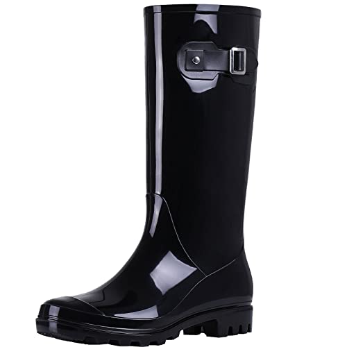 Image of Asgard Women's Tall Rain Boots Waterproof Knee High Rainboots Rubber Garden Boots