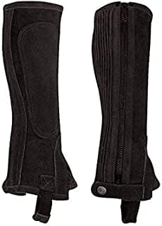 Unisex Soft Leather Leg Protector Chaps Western Half Chaps Zip-Up Pair Child-Adult Size in Variation, Image, Description, C