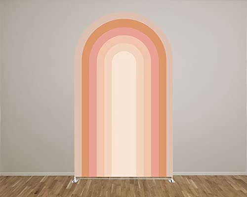 Spandex Arch Backdrop Cover Single-sided Round Top Arch Frame Stand Background Rainbow Cover for Birthday Baby Shower Party Decoration