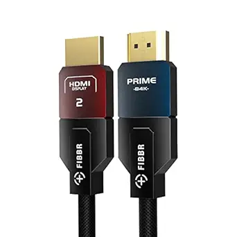 FIBBR 4K HDMI Cable, Ultra High Speed 18Gbps Nylon Braided HDMI 2.0 Cable Support 4K@60Hz 2K@144/165Hz Compatible with Fire TV, Playstation PS4 PS3 PC (33ft)
