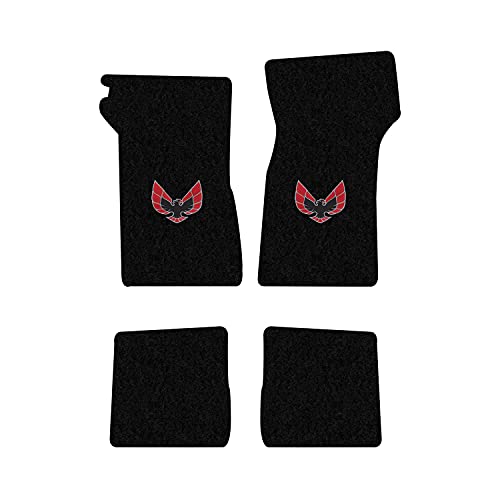 Lloyd Mats Custom Fit Floor Mats for Pontiac Firebird Trans Am 1967-1969 LogoMat Black - Firebird Logo (Black, 4PC - Fronts + Rears)