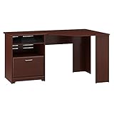 Bush Furniture Cabot Corner Desk with File Drawer in Harvest Cherry