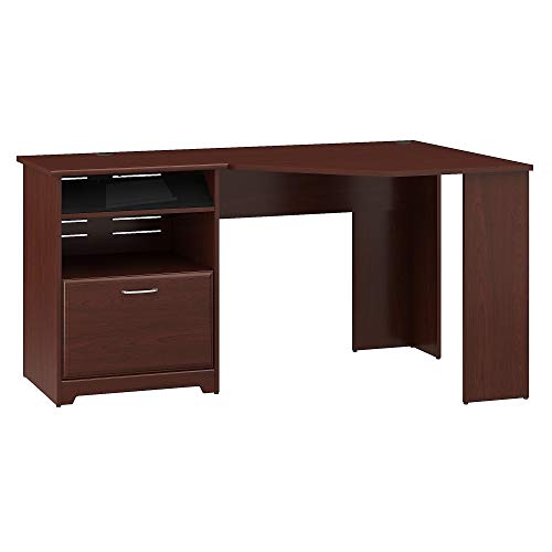 Bush Furniture Cabot Corner Desk with File Drawer in Harvest Cherry
