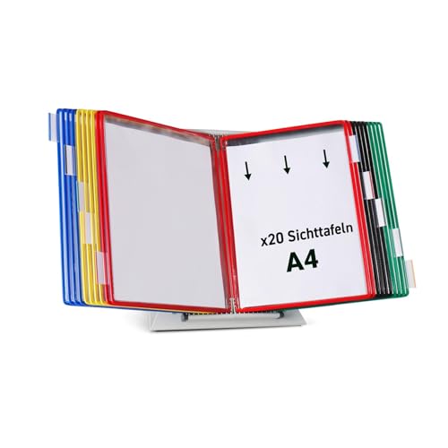 Preisvergleich Produktbild Tarifold 434209 Tischtafelsystem mit 10 aufsteckbaren Indexreitern und 20 Sichttafeln A4 farblich sortiert