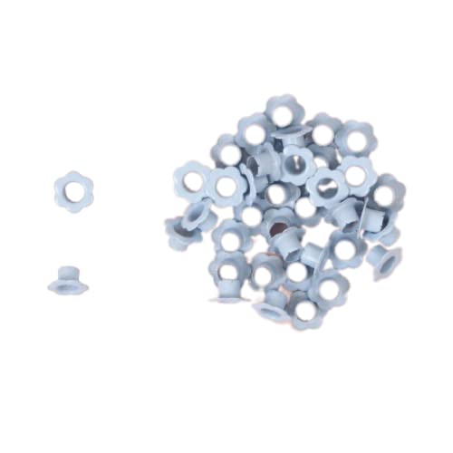 Craftelier - Pack de 40 Ojales con Forma de Flor | Ideales para Tarjetería, Scrapbooking y Manualidades | Válidos para Diversos Materiales | Tamaño Interior 5 mm y Exterior 10 mm - Color Azul Bebé