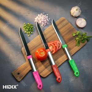 Image of 6 Pcs Iron Kitchen Knife Set Chef Knife for Home & Restaurant Multipurpose Knives for Vegetables Fruits Meat & More Durable Sharp Blade Cooking Knife Set