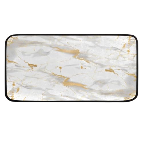 Tapis de sol antidérapant doux et absorbant style marbre chic - 2
