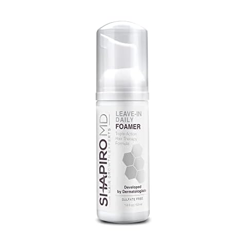 Hair Loss Leave-In Daily Foam | DHT Fighting Vegan Formula for Thinning Hair Developed by Dermatologists | Experience Healthier, Fuller & Thicker Looking Hair - Shapiro MD (1.8 oz. (1 Month)) Cover
