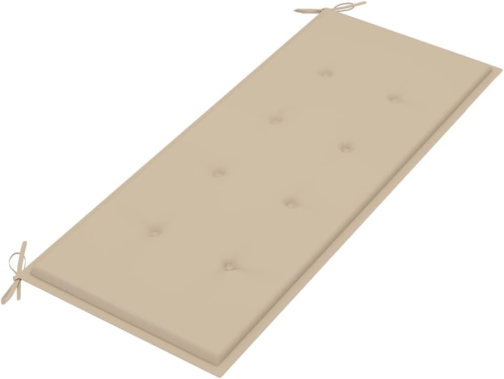 Garden Bench Teak Solid Teak, Polyester 50.6 in Wide Stackable,Solid Teak Wood Outdoor Garden Bench for Two Comfortable&Durable with Cushion Balconies, Backyards&Terraces Patio Furniture