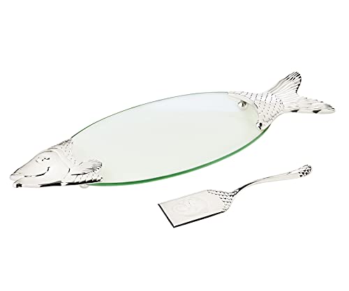 Edzard Assiette à Poisson Saumon L 58 cm + spatule