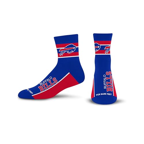 For Bare Feet NFL BUFFALO BILLS Lil' Deuce Quarter Sock Team Color Large