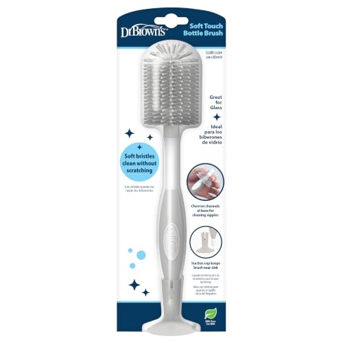 Dr. Brown's Soft Touch Baby Bottle Cleaning Brush, Gray, 1-Pack
