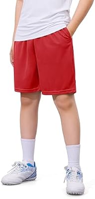 Somaibo Boys Athletic Shorts Youth Quick Dry Soccer Basketball Running Gym Performance Mesh Sports S...