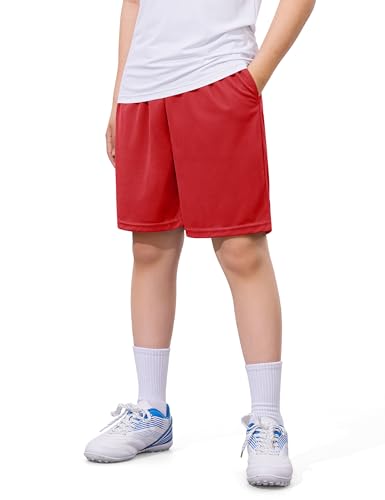 Somaibo - Somaibo Boys Athletic Shorts – Quick‑Dry Performance Mesh for Soccer, Basketball, Running – Youth Size 7‑8, Red - Best Deal on Amazon
