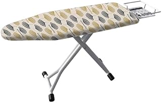 Tabla de planchar plegable con soporte de plancha, patas en T de acero resistente, incluye funda y almohadilla, para lavandería, dormitorio, espacios pequeños