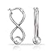 Hoops & Loops 925 Sterling Silver Infinity Figure Eight 8 Bead Twisted Click-Top Drop Earrings for Women