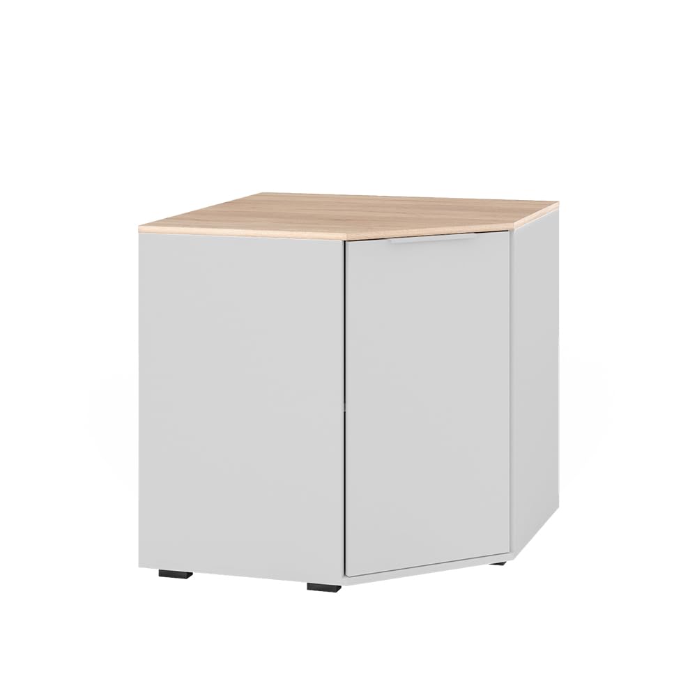 Vicco Credenza Betti, Bianco/Sonoma, 77.9 x 77.9 cm | con 1 porta, per riporre abiti e oggetti di uso quotidiano
