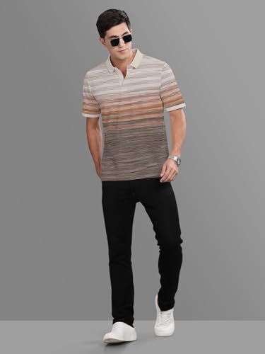 Image of BULLMER Trendy Colour-Block /Graphic Printed Collar /Polo Neck Tshirt for Men