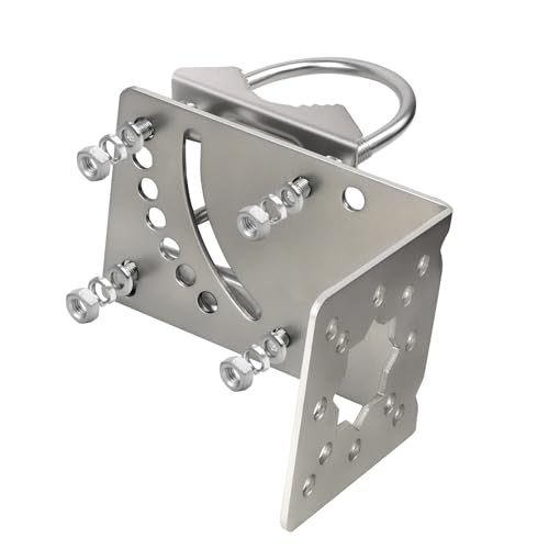 MOOKEERF Antenna Mast Clamp, Mount Bracket with Double U-Bolts, Starlink Mount for Home Antenna Pole Holder, Adjustable Angle