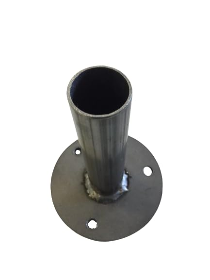 LeMétal – Platine acier ronde Ø 100 mm soudée sur tube rond Ø 35 mm
