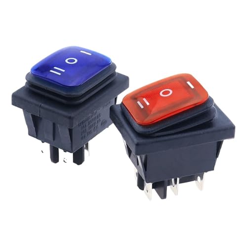 Interrupteur à bascule KCD4 16A DPDT ON-OFF-ON 220V à LED