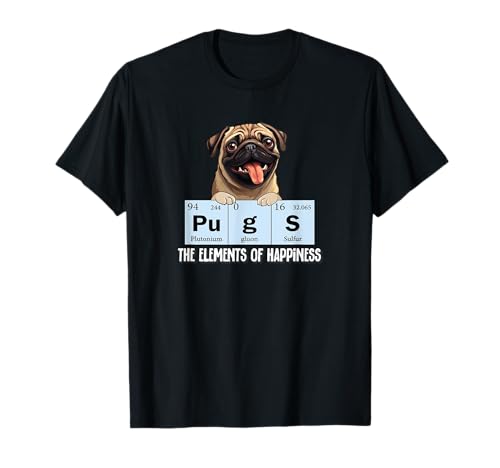 Funny Elements of Happiness Kids Pug Lover T-Shirt